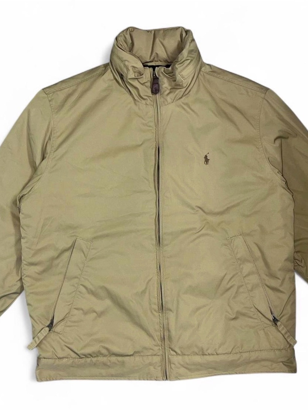 Polo by Ralph Lauren Men's Olive-Tan Quilted Zip Jacket